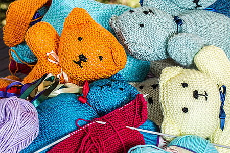 assorted-color bear amigurumi knitted dolls thumbnail