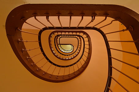 brown wooden spiral handrail thumbnail