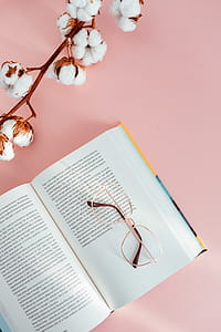 Open book on a pink background thumbnail