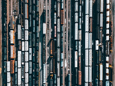 aerial view photography of trains thumbnail