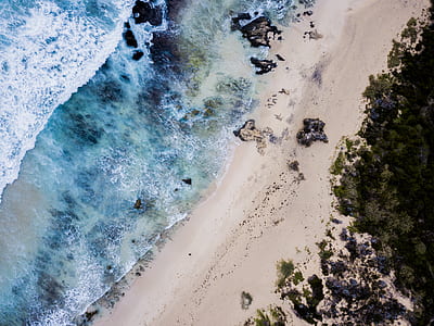 aerial photograph of sea and sand thumbnail