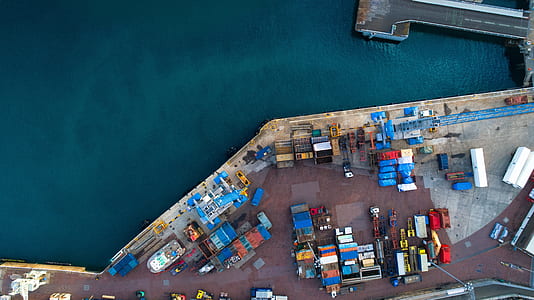 aerial photography of ship docking bay during daytime thumbnail