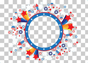 Circle Euclidean Icon, Banners, white, red, and blue stars PNG clipart