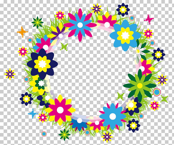 Wreath Flower Watercolor painting , Small fresh garland border PNG clipart