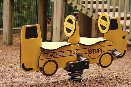 yellow wooden school bus garden decor thumbnail