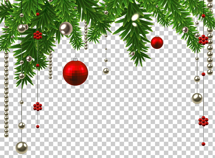 Christmas decoration Christmas ornament Christmas tree, Christmas Hanging Ball Decoration , red and silver bauble illustration PNG clipart