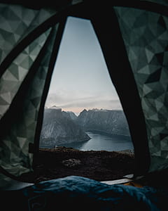 gray and black camping tent thumbnail