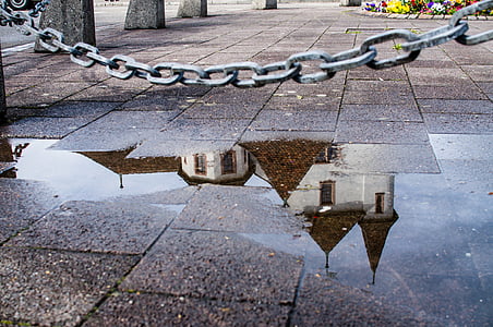 gray chain above brown tile pavement thumbnail