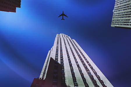 aeroplane, architecture, buildings, city, downtown thumbnail
