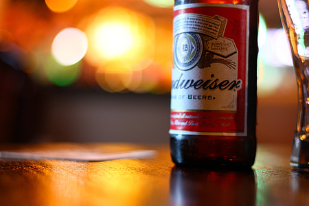 selective focus photography of Budweiser beer bottle thumbnail