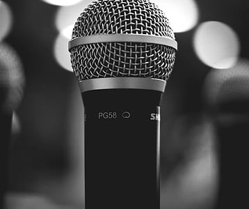 black-and-white, microphone, mic, close-up thumbnail