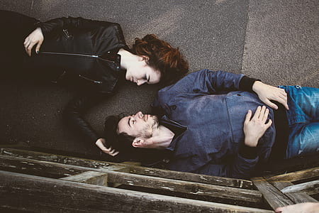 people, man, woman, couple, wood, jacket thumbnail