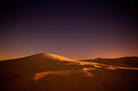 brown sand dunes at nighttime thumbnail