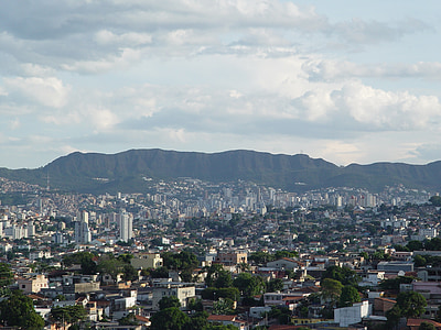 aerial view of city near mountain thumbnail
