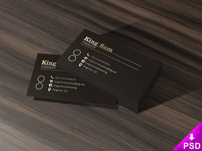 Dark Business Cards Mockup psd file
