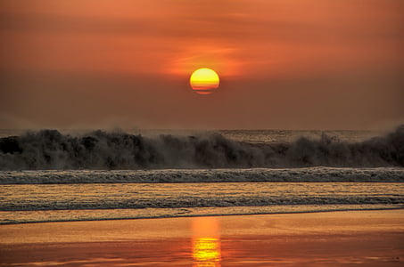 wave of sea during sunset thumbnail