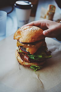 person holding burger thumbnail