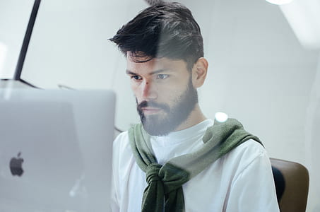 man wearing white crew-neck top thumbnail