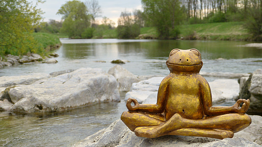 brown frog meditating figurine thumbnail
