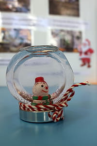 Christmas Snow Globe with Snowman inside thumbnail
