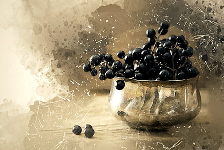 blueberries in gray steel bowl thumbnail
