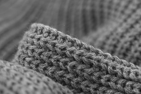 grayscale photography of knit textile thumbnail