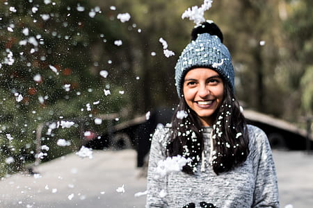 selective focus photography of woman while smiling thumbnail
