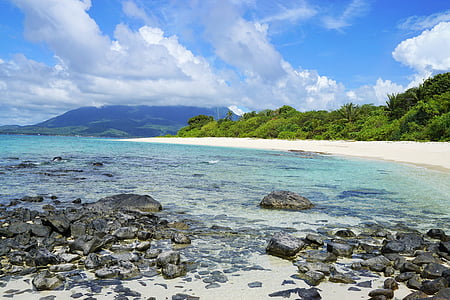 seashore near mountain thumbnail