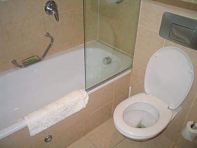 white ceramic toilet bowl and bathtub thumbnail