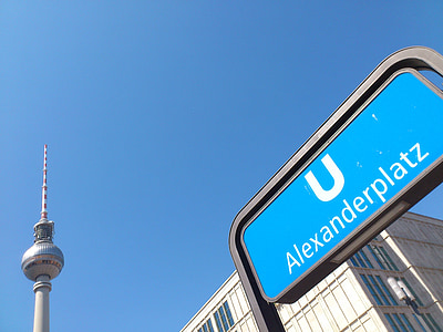 low-angle photography of Alexanderplatz signage during daytime thumbnail