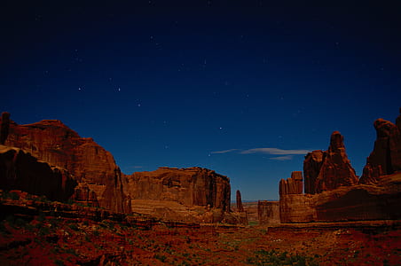 brown mountain at nighttime thumbnail