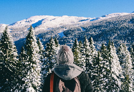 person looking at snow mountain thumbnail