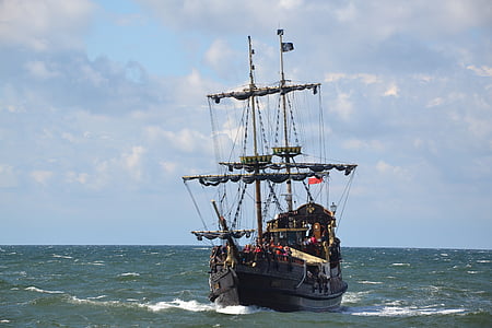 brown ship on body of water during daytime thumbnail