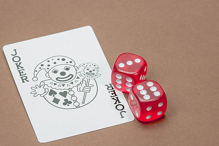 two red dices beside joker card thumbnail