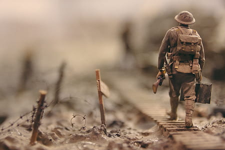 soldier carrying bag and rifle illustration thumbnail