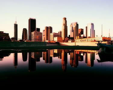 city, sky, sunset, water thumbnail