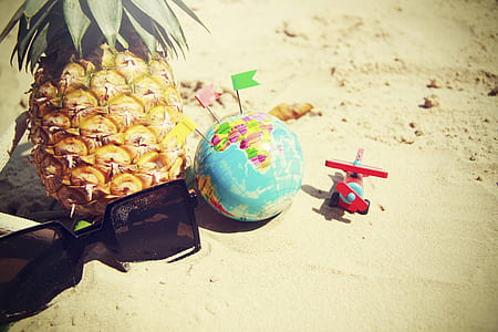 food, sunglasses, sand, pineapple thumbnail