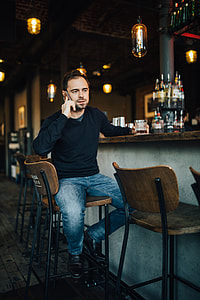 Handsome young man in a pub thumbnail