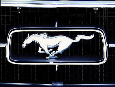 close-up photography of Ford Mustang emblem on grille thumbnail