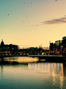 Photography of Building Beside Body of Water during Sunset thumbnail