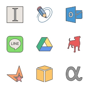 Social Media & Logos II Filled Line svg vector icon sets