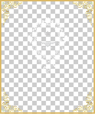 Yellow Area Pattern, Chinese style gold frame, white floral invatation cover PNG clipart