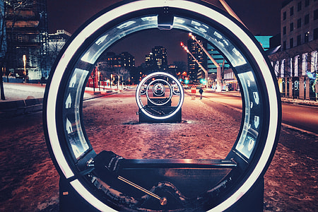 Circles and lights on the city street thumbnail