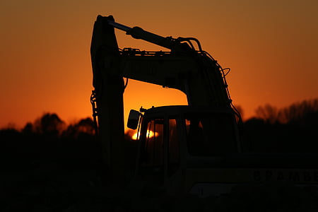 silhouette of excavator thumbnail