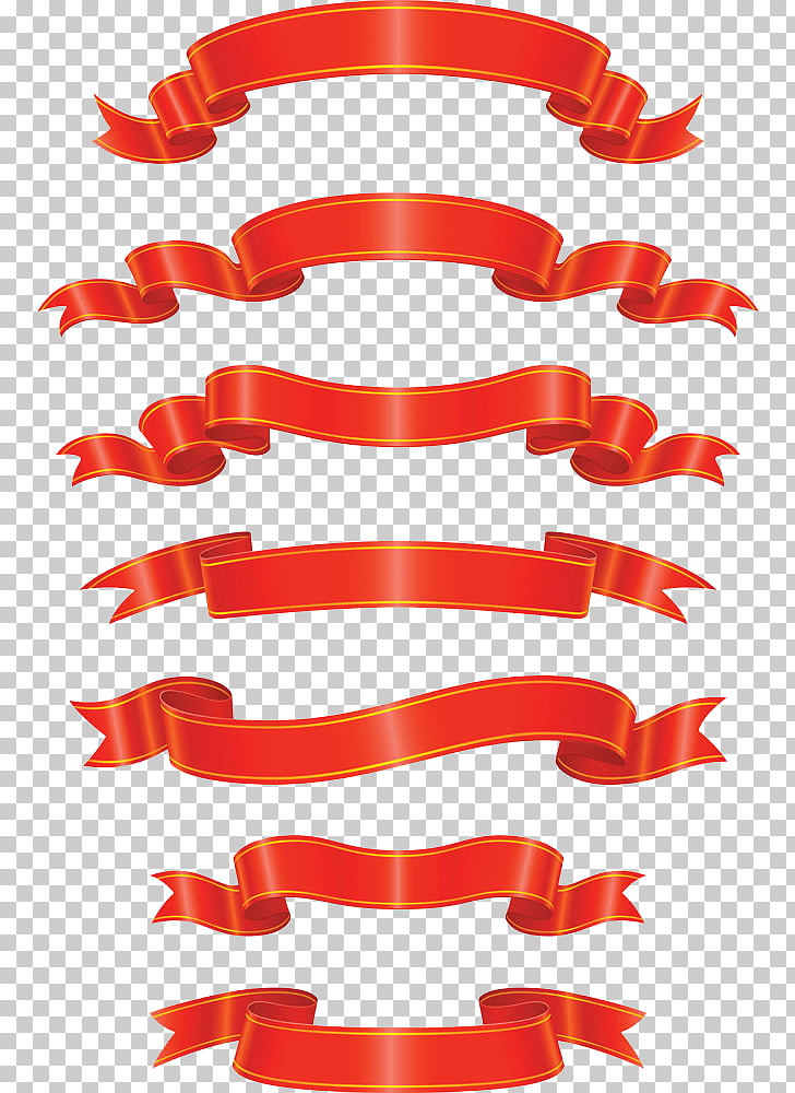 Red Ribbon Banner Red Ribbon Red Strap Borders Png Clipart