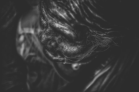 grayscale photo of old woman with nose piercing thumbnail