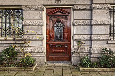 brown wooden panel door thumbnail