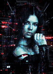 matrix photo of a woman wearing black long-sleeved top thumbnail