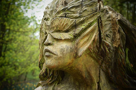 closeup photo of brown wooden elf carved artwork thumbnail