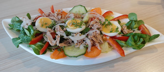 salad on white platter thumbnail